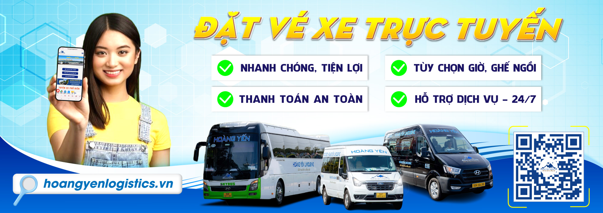 Đặt vé xe khách Hoàng Yến trực tuyến