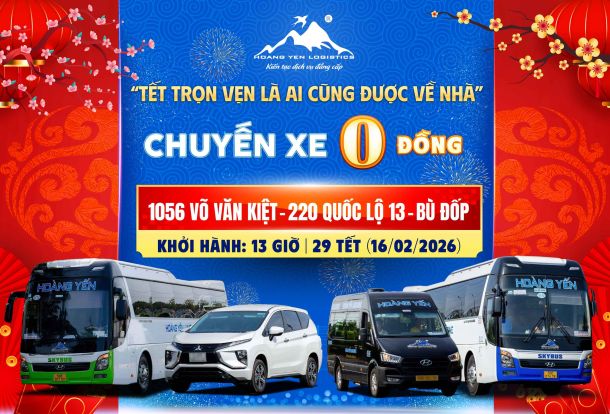 MIỄN PHÍ VÉ XE TẾT - VỀ QUÊ ĐÓN TẾT BÍNH NGỌ 2026 CÙNG HOÀNG YẾN LIMOUSINE