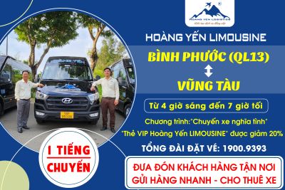 XE LIMOUSINE TUYẾN BÌNH PHƯỚC - VŨNG TÀU: KẾT NỐI GẦN GŨI TRÊN CHIẾC XE LIMOUSINE HOÀNG YẾN