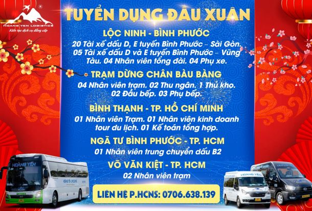 TUYỂN DỤNG ĐẦU XUÂN - CƠ HỘI VIỆC LÀM HẤP DẪN TẠI HOÀNG YẾN LOGISTICS