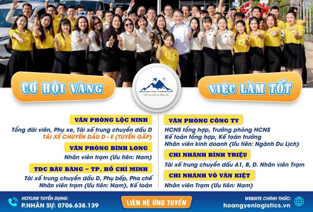 VIỆC LÀM TỐT TẠI HOÀNG YẾN LOGISTICS – CƠ HỘI VÀNG, NẮM BẮT NGAY