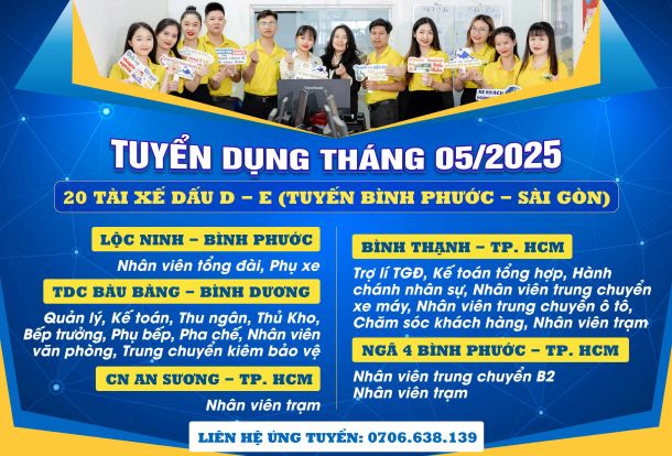 HOÀNG YẾN TUYỂN DỤNG NHÂN SỰ THÁNG 05/2025