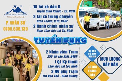 HOÀNG YẾN LOGISTICS THÔNG BÁO TUYỂN DỤNG THÁNG 07/2024