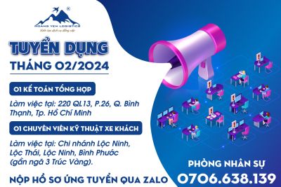 CÔNG TY CP ĐT PT HOÀNG YẾN CHIÊU MỘ NHÂN SỰ MỚI