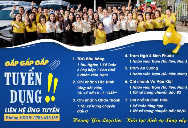 HOÀNG YẾN TUYỂN DỤNG 09/2025 - CƠ HỘI VIỆC LÀM KHÔNG CHỜ ĐỢI