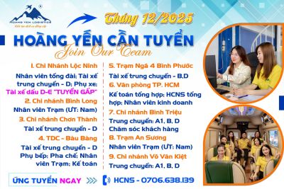 HOÀNG YẾN CẦN TUYỂN - NHIỀU VỊ TRÍ, THU NHẬP HẤP DẪN, NHẬN VIỆC NGAY